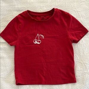 Primark Red Short Sleeve Tees Casual Cotton